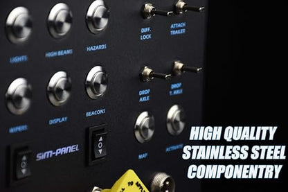 Sim-Panel Classic 2 Button Box for ATS/ETS2 (American Truck Simulator/Euro Truck Simulator) (Classic Finish with CB Communications (Matte Black)) - style: Classic Finish With CB Communications (Matte Black)