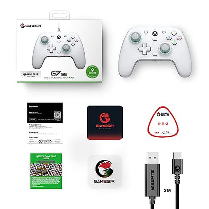 GameSir Wired Controller, G7 SE Gaming Gamepad for Xbox One, Xbox Series X|S & Windows with Hall Effect Joysticks/Hall Trigger - color: White