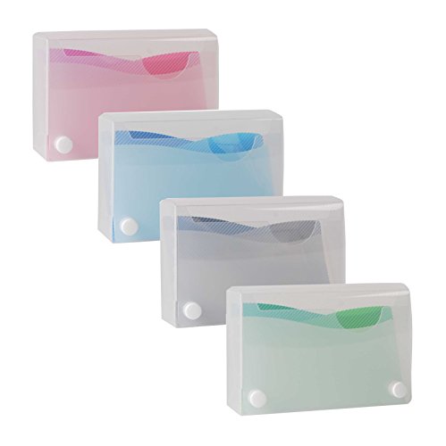 Filexec Products Wave, 3" x 5" Index Card Case, Assorted, Pack of 4 (50484-2028)