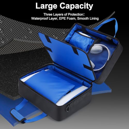 GDNasist Carrying Case Compatible with PS5/PS5 Pro/PS5 Slim | Travel Thickened Protective Bag Compatible with Playstation 5 Console, Headset, PS5 Controller, Game Discs and Accessories - color: Black