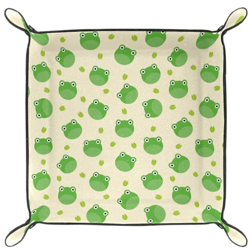 Frog Pattern Dice Tray PU Leather Dice Rolling Tray Folding Dice Holder for Dice Games, Like RPG, DND and Other Table Games - color: Multi 3