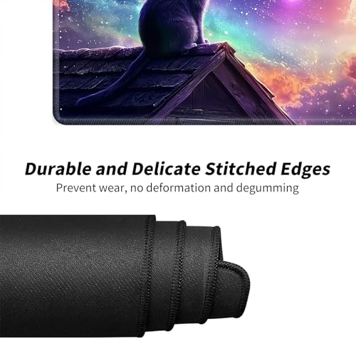 Cute Cat with Galaxy for MTG & TCG Playmat Mouse Pad,BFDHGQZC 24" x 14" Game Mat for MTG/RPG/CCG Trading Card Game Playmats Table Mat Perfect for Card Games Video Games Computer Office - color: Cute Cat With Galaxy