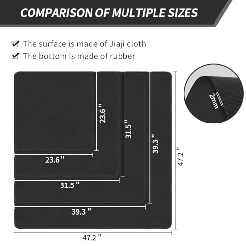 Square Large Tabletop Game Playmat,Used for Playing Poker,Mahjong,Playing Cards,and Role-Playing Games, with Thick Seam Edge,Waterproof,and Anti Slip(80 * 80cm*2mm) Black - color: 80*80*0.2cmBlack, size: 80*80*0.2cm