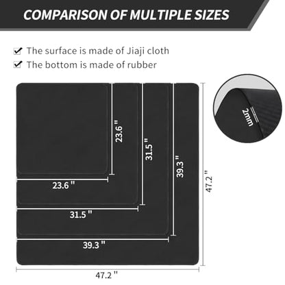 Square Large Tabletop Game Playmat,Used for Playing Poker,Mahjong,Playing Cards,and Role-Playing Games, with Thick Seam Edge,Waterproof,and Anti Slip(80 * 80cm*2mm) Black - color: 80*80*0.2cmBlack, size: 80*80*0.2cm