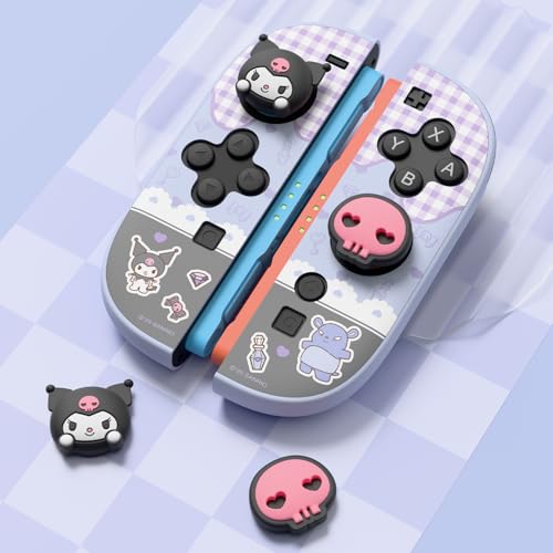 Kuitmor Thumb Grip Caps Compatible with Nintendo Switch 2, Silicone Joystick Grip Caps for Switch 2025, 4pcs, KLM Style, Black & Purple - color: Kuromi(Black & Purple)