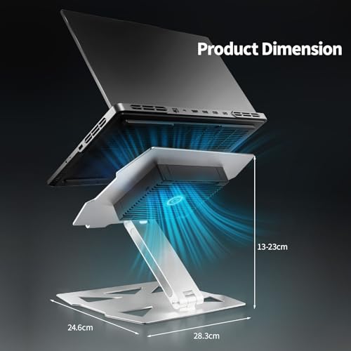 Peltier Laptop Cooler Stand - Thermoelectric Cooling Pad for 12-19" Laptops, Detachable Design with Height/Angle Adjustment, Ultra-Quiet Cooling for Gaming&Office