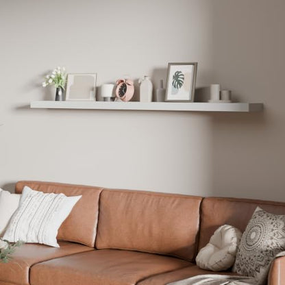 60 inch Long White Floating Shelves Set of 1 | Solid Wood Large Wall Shelves with Invisible Brackets for Living Room, Bedroom, Bathroom, Kitchen, Laundry Room (White, 60 Inch) - color: White, size: 60 Inch set of 1