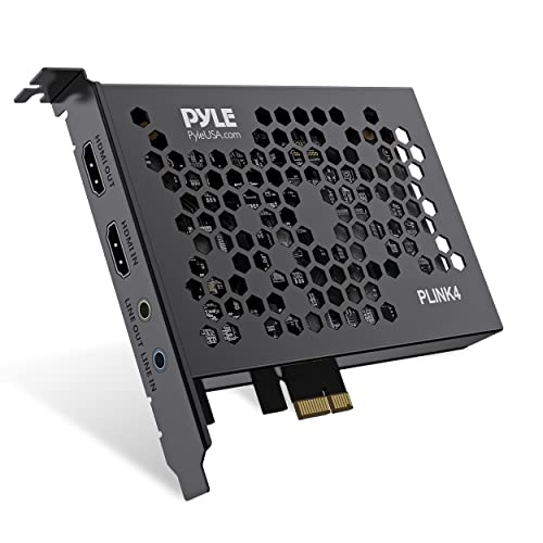 Pyle Live Gamer HDMI 4K Live Record and Stream, Multi Video Format Support, Audio-VideoLine in/Out, Super High Speed, Real Time Gameplay, Conference Live Broadcast, PCI-E Gen2 - PLINK4 - style: Video PCI-E Card
