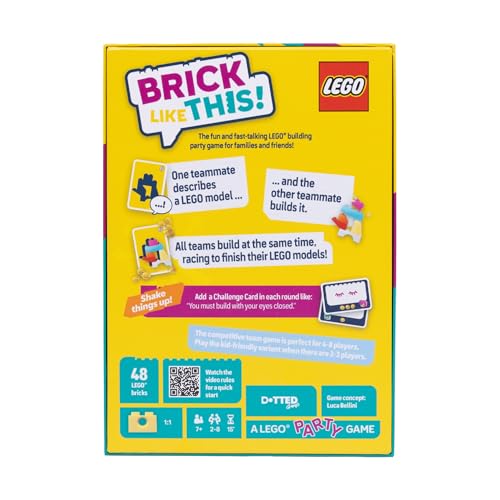 Asmodee Brick Like This! The Official Lego Party Game - A Fast, Fun Building Game for Families, Kids, Teens & Adults, Ages 7+, 2-8 Players, 15 Minute Playtime | A Fast, Fun Building Game for Families, Kids, Teens & Adults, Ages 7+, 2-8 Players, 15 Minute