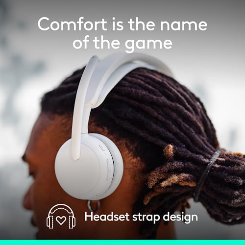 Logitech Zone Wireless 2 ES Noise Canceling Headset - Off-White | Adaptive Hybrid, Bluetooth connectivity, noise-canceling technology, Wireless - color: Off White, style: Wireless