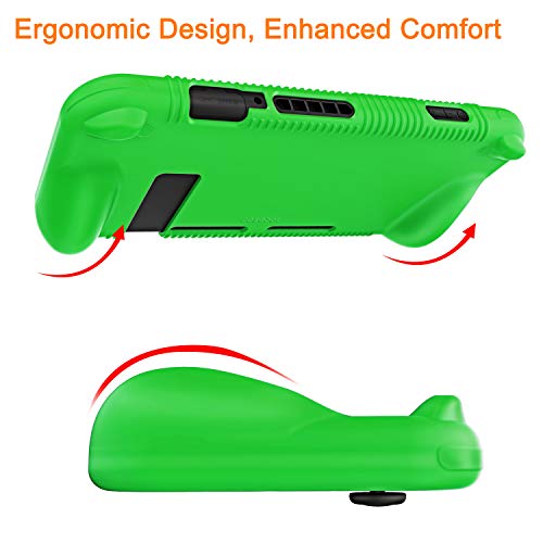FINTIE Silicone Case Compatible with Nintendo Switch - Soft [Anti-Slip] [Shock Proof] Protective Cover with Ergonomic Grip Design, Drop Protection Grip Case (Green) - color: Green