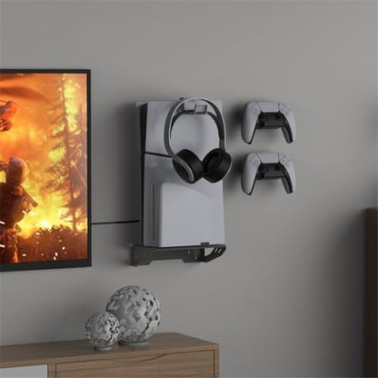 Wall Mount for Slim Controller Holder and Headphone Mount,Gamepad Headset Wall Storage Hanger Plastic