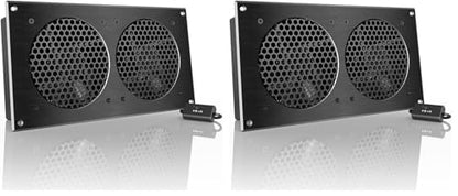 AC Infinity AIRPLATE S7, Quiet Cooling Fan System 12" with Speed Control, for Home Theater AV Cabinets (Pack of 2) - size: Dual 120 (Pack of 2)