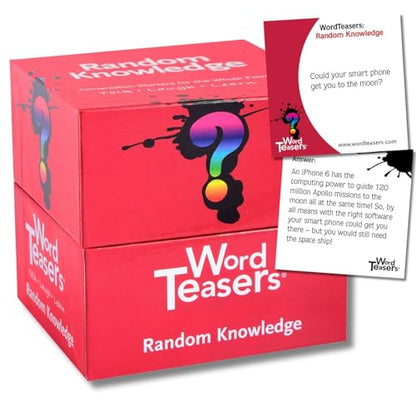? WORD TEASERS Random Knowledge Trivia Cards - Fun Trivia Game for Family, Kids, Parties & Travel - 150 Trivia Questions & Conversation Starters - style: Classic