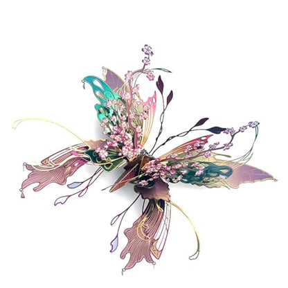 Butterfly 3D Metal Puzzle for Adults, Mechanical Butterfly Metal Model Building Kit, 50+PCS Steampunk Bionic QianYuDie Jigsaw Puzzles Animal, DIY Craft Kit Toy Gift -KIT - style: 50PCS+, KIT Version, Edition 3