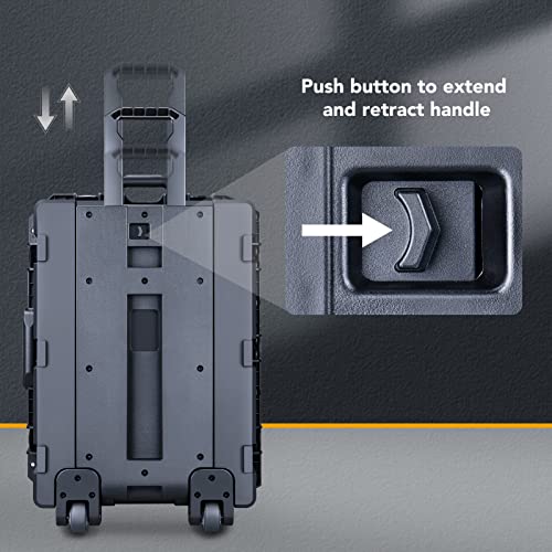Lykus HC-6540 Hard Case with Wheels and Foam, Inner Size 23.0*16.54*14.17in | IP67 Waterproof, Pluckable Foam, Suitable for Cameras, Lenses, Electronic Equipment and More