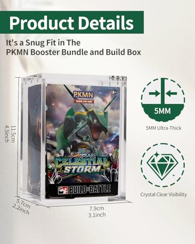 Premium Booster Bundle Acrylic Case Magnetic Lid Clear Display Case Compatible with Scarlet & Violet—Prismatic Evolutions/Journey Together/Destined Rivals Booster Bundle Packs (Box Not Included)