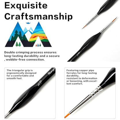 Detail Paint Brushes Set 10pcs Miniature Brushes for Fine Detailing, Acrylic,Model, Face, Figurine, Watercolor, Oil, Triangular&Circular Grip, Nylon Bristles - color: 10pcs Black Combo Set