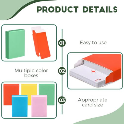 Jexine 50 Pieces Playing Card Box Deck Boxes Empty Playing Case Card Holder Bulk Organize Storage Board Game Box Fits Baseball Trading (Dark Red,Blue,Green,Black,Purple) - color: Dark Red ,Blue,Green, Black , Purple