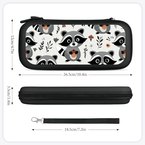 Game Carrying Bag Compatible with Nintendo Switch, Cute Raccoon Portable Game Pouch with 15 Games Cartridges Protective Hard Shell Case - color: Color(91)