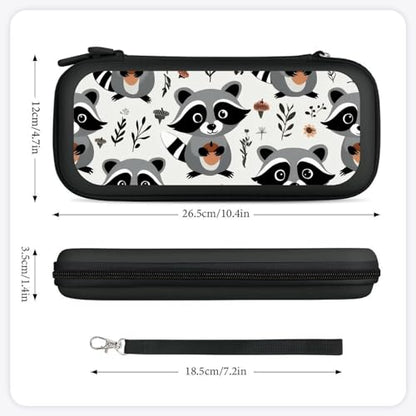 Game Carrying Bag Compatible with Nintendo Switch, Cute Raccoon Portable Game Pouch with 15 Games Cartridges Protective Hard Shell Case - color: Color(91)
