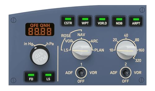 SYDYSOSO Cockpit Simulator 320 Series FCU-L, 1:1 Scale Flight Simulator Training-Inspired Control Panel, Metal Construction, USB Plug & Play, PC Compatible
