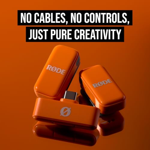 RØDE Wireless Micro - Compact Wireless Microphone, Two Mics with Charge Case for Smartphone Content Creation - USB-C, Orange | USB-C Receiver, 2 Clip-on Omni Mics, Gainassist, Charging Case Up to 21h, 100m Plus Range - color: USB-C Orange
