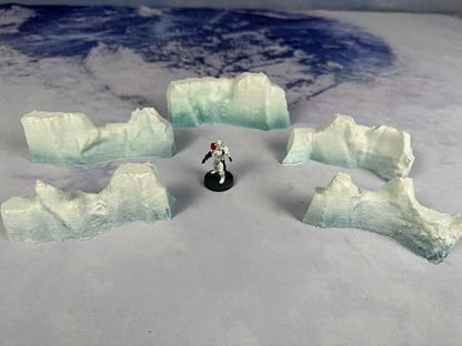 Natural Barriers - Miniature Tabletop Wargaming Terrain (Painted) (Snow) - color: Snow