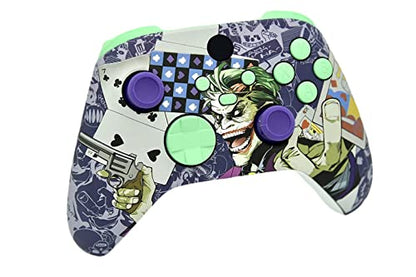 Hand Airbrushed Fade Custom Controller Compatible with Xbox Series X/S & Xbox One (Series X/S Crazy Cards W/Green Mint Inserts) - color: Series X/S Crazy Cards W/Inserts
