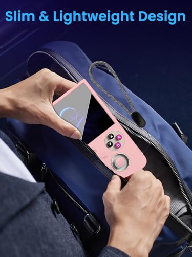 for ANBERNIC RG477V 4.7" Silicone Grip Case – Shockproof Non-Slip Full Protective Cover with Kickstand, Anti-Scratch Drop Protection Gaming Console Case (Pink