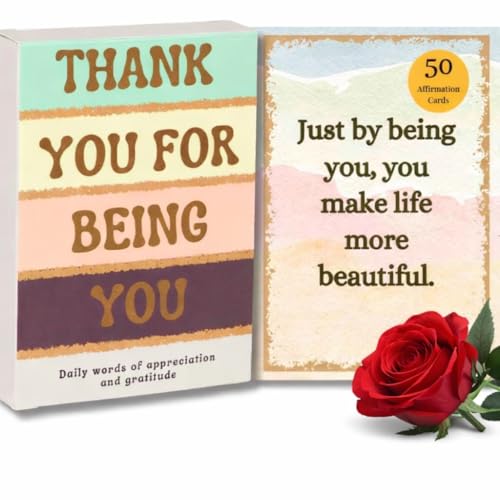 Isaac Liev 50 Positive Affirmations for Women & Men Mindful Heartfelt Messages, Thank You Appreciation thoughtful Cards Gift Uplifting Reminder Kind words, Self-Care Gratitude, thinking of you cards - style: Thank You Affirmations