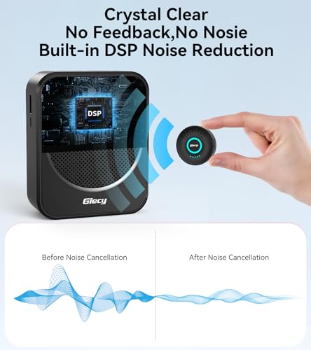 Portable Voice Amplifier with Wireless Lapel Microphone, Personal Microphone for Teachers, Rechargeable PA System for Classroom,Yoga, Meetings, Speeches