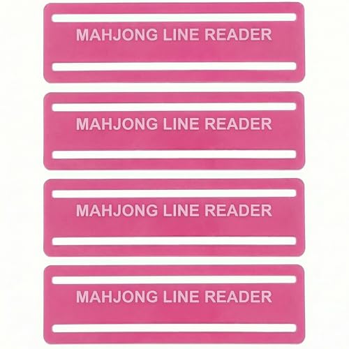4Pcs Mahjong Card Line Reader, Upgrade Pink Mah Jongg Line Finder | Mahjong Line Finder for Strategy Tool for Beginners, for Travel, Parties, Competitions, Game Nights - color: Pink Upgrade