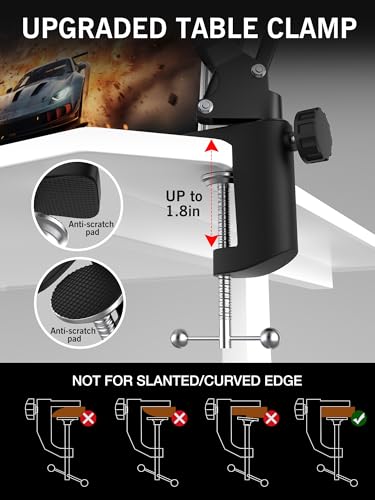 SUNMON Rode NT-USB Mic Boom Arm - Mic Arm for RODE NT-USB/NT-USB+/NT-USB Mini and Most Microphone, Adjustable Boom Scissor Arm Stand with 3/8" to 5/8" Adapter by SUNMON