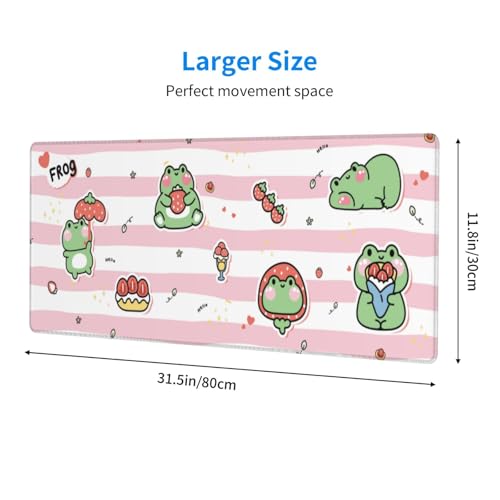 Cute Frog Mouse Pad XL Large Mousepad Non Slip Rubber Base Desk Mat for Laptop Computer Gaming 31.5" X 12" - color: Cute Frog