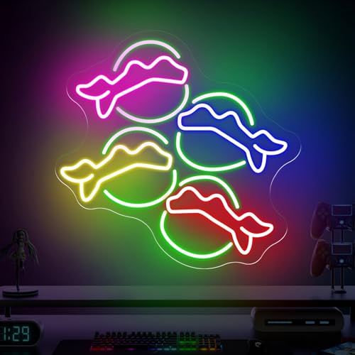 Ninja Neon Sign, Anime Gaming LED Neon Light for Wall Decor, Colorful Gamer Neon Sign for Gaming Room, Boys Bedroom Anime Room Battle Station Decor for Gamers Teen Boys, 13x12.6" - color: Ninja