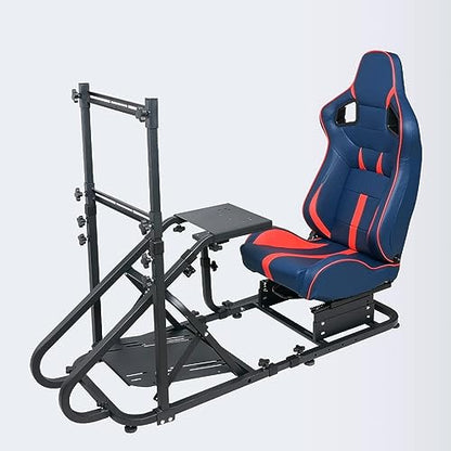 WTRAVEL Racing Simulator Cockpit with Adjustable Wheel Stand and Racing Seat for All Logitech G920|G25|G27|G29| Thrustmaster | Compatible with Xbox, PS4, PS5, PC Platforms (Blue+Red) - color: Blue+red