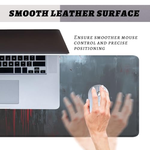 Bear Gaming Mouse Pad Dark Gothic Headphones Blood Art Large Gaming Mouse Mat with Stitched Edges,Non-Slip Waterproof Rubber Base Mous Mat Office Computer Keyboard Laptop 31.5x11.8 Inch - color: Bear_04, size: 31.5L x 11.8W inches