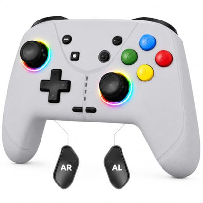 aghi Switch 2 Pro Controller with Hall Effect Joysticks and One Key Wake Up | Wireless Game Controller for Switch 2/Switch/Lite/OLED, with Turbo, Dual Vibrations, Loop Macro, 6-Axis Gyro, 800mAh, Grey - color: Grey