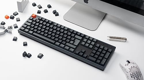 Keychron K10 RGB Full Size Layout Hot-Swappable Mechanical Keyboard for Mac Windows, Multitasking 104-Key Bluetooth Wireless/USB Wired Gaming Keyboard with Keychron Super Brown Switch Aluminum Frame - color: Hot-swap Keychron Super Brown Switch