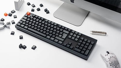 Keychron K10 RGB Full Size Layout Hot-Swappable Mechanical Keyboard for Mac Windows, Multitasking 104-Key Bluetooth Wireless/USB Wired Gaming Keyboard with Keychron Super Brown Switch Aluminum Frame - color: Hot-swap Keychron Super Brown Switch