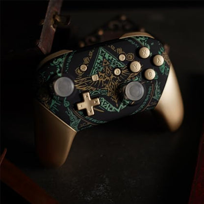 eXtremeRate Glow in Dark - Totem of Kingdom Black Faceplate Backplate Handles for Nintendo Switch Pro Controller, Replacement Grip Housing Shell Cover and Buttons for Switch Pro Controller - color: Glow in Dark - Totem of Kingdom Black