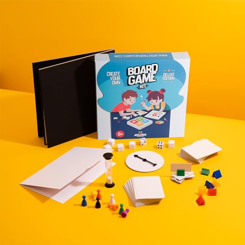 Deluxe Create Your Own Board Game Kit with Blank Board & Game Pieces | Bring your game ideas to life with everything needed to create a custom board game from scratch - style: Blank Board Game Kit - Deluxe Edition