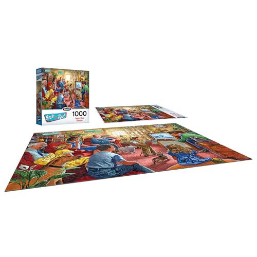 RoseArt - Back to The Past - Family Night Television - 1000 Piece Jigsaw Puzzle for Adults - style: Family Night Television