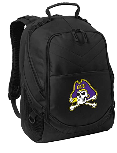Broad Bay East Carolina University Backpack ECU Laptop Computer Bag Fits Up to 17" Devices 600D Polyester with Reinforced Base Black - color: Black