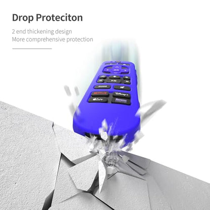 Silicone Cover for Roku Voice Remote Pro 2nd Ed. Roku Remote Control RCB1R Protective Silicone Case Sleeve Shockproof Skin for Roku Remote with Lanyard (Blue) - color: blue