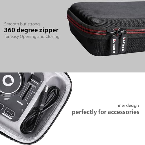 LTGEM DJ Controller Case for Hercules Compact DJ DJControl Starlight - Hard Storage Travel Protective Carrying Bag - size: Hercules DJControl Starlight