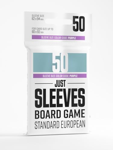 Gamegenic Just Sleeves - Standard European (50 Pack), 59×91 mm Card Sleeves, Cost-Effective Protection Compatible with Prime Prime Size, Entry-Level Clear Sleeves for Board Games, TCGs and LCGs