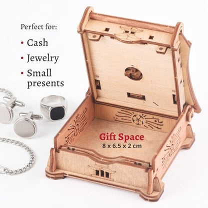 iDventure Samurai Chamber, Money Puzzle Box for Adults, Box for Cash Gift | Samurai Brain Teaser, Japanese Puzzle Box, Money Gift Box, Birthday Gift for Men, Puzzle Box for Cash Gifts, Escape Room Box