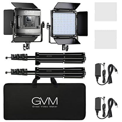 GVM 800D RGB Led Video Light, 2PCS Video Lighting Kit with APP Control, 40W Photography Lighting Led Panel Light with 18 Kinds of The Scene Lights for Studio YouTube, 3200K-5600K, CRI 97+ - size: 800D - 2 Pack